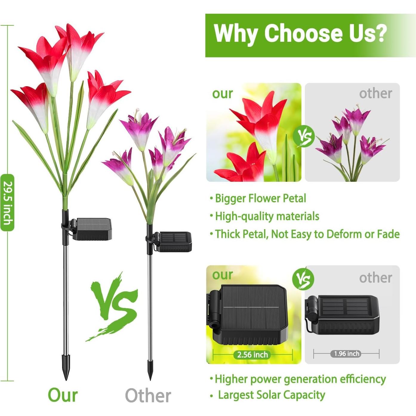 Luces Solares de Jardín KOOPER - Paquete de 4 Flores Lirio