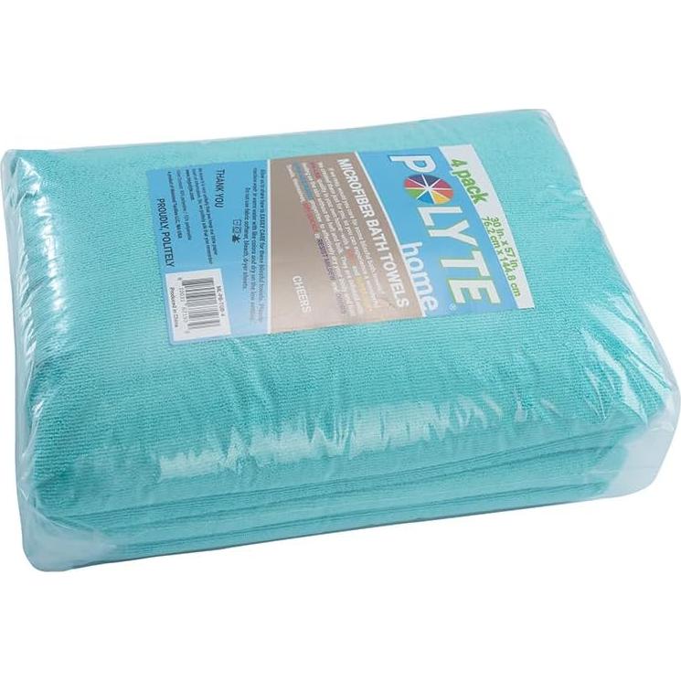 Toallas de Baño Microfibra POLYTE Aqua 4 Unidades 145x76 cm