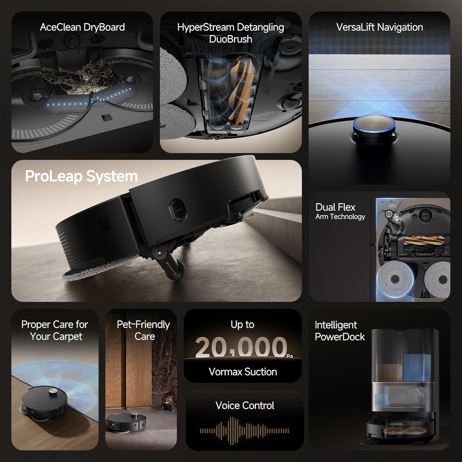 Aspiradora Robot DREAME X50 Ultra con Auto-Vaciado 20,000Pa