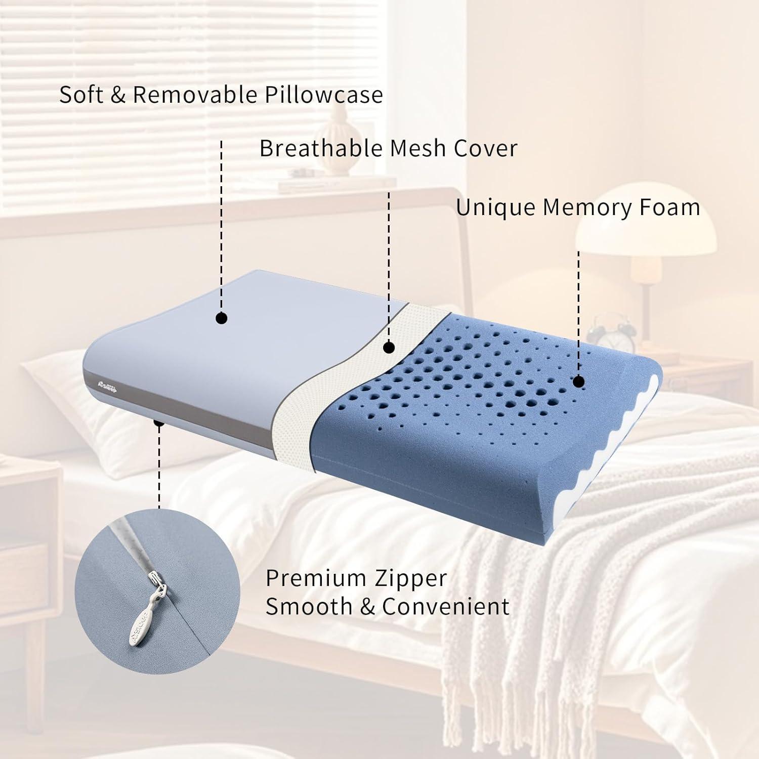 Almohada Ergonómica AISLEEP de Espuma Viscoelástica 70x40 cm