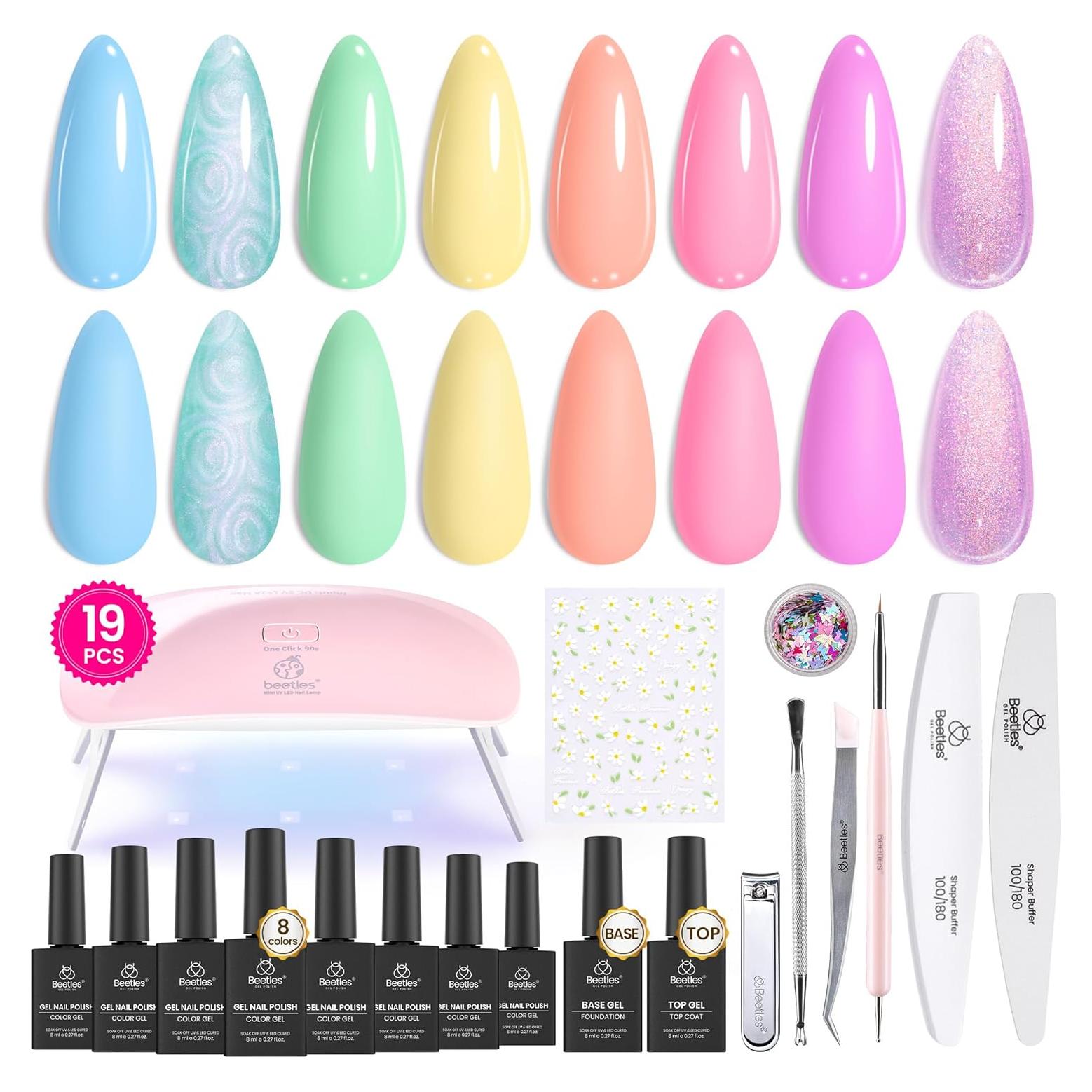 Kit de Esmalte de Uñas en Gel Beetles 19 Piezas Primavera