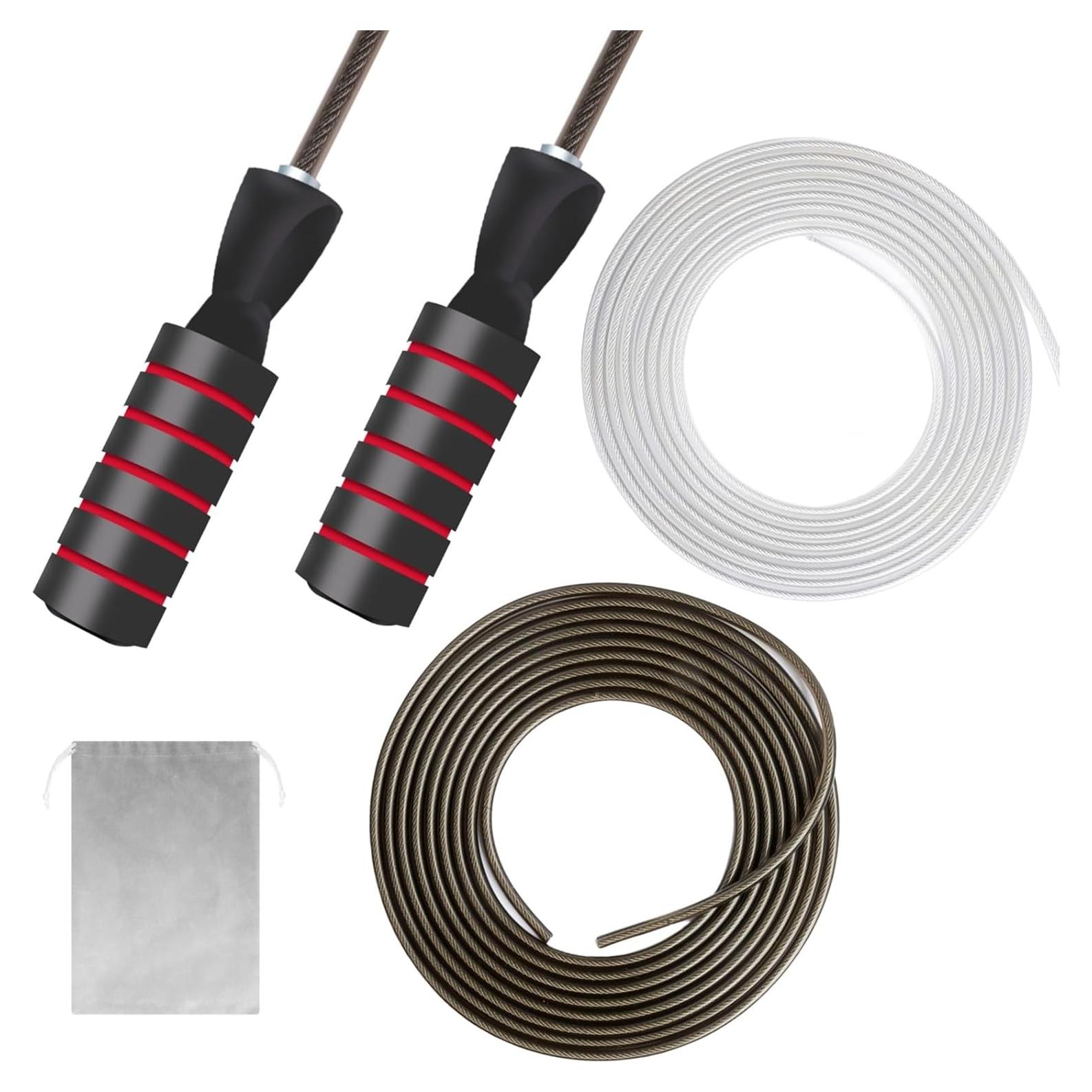 Cuerda de Salto Ajustable Tofeer con Mangos de Espuma 279cm