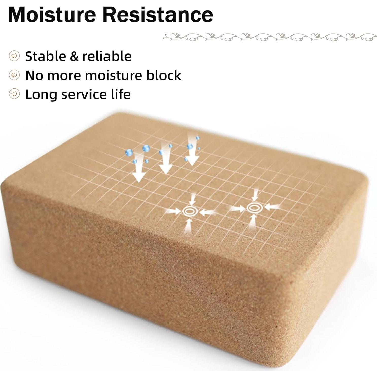 Bloques de Yoga de Corcho KRIXAM Antideslizantes 22.86x15.24x7.62cm