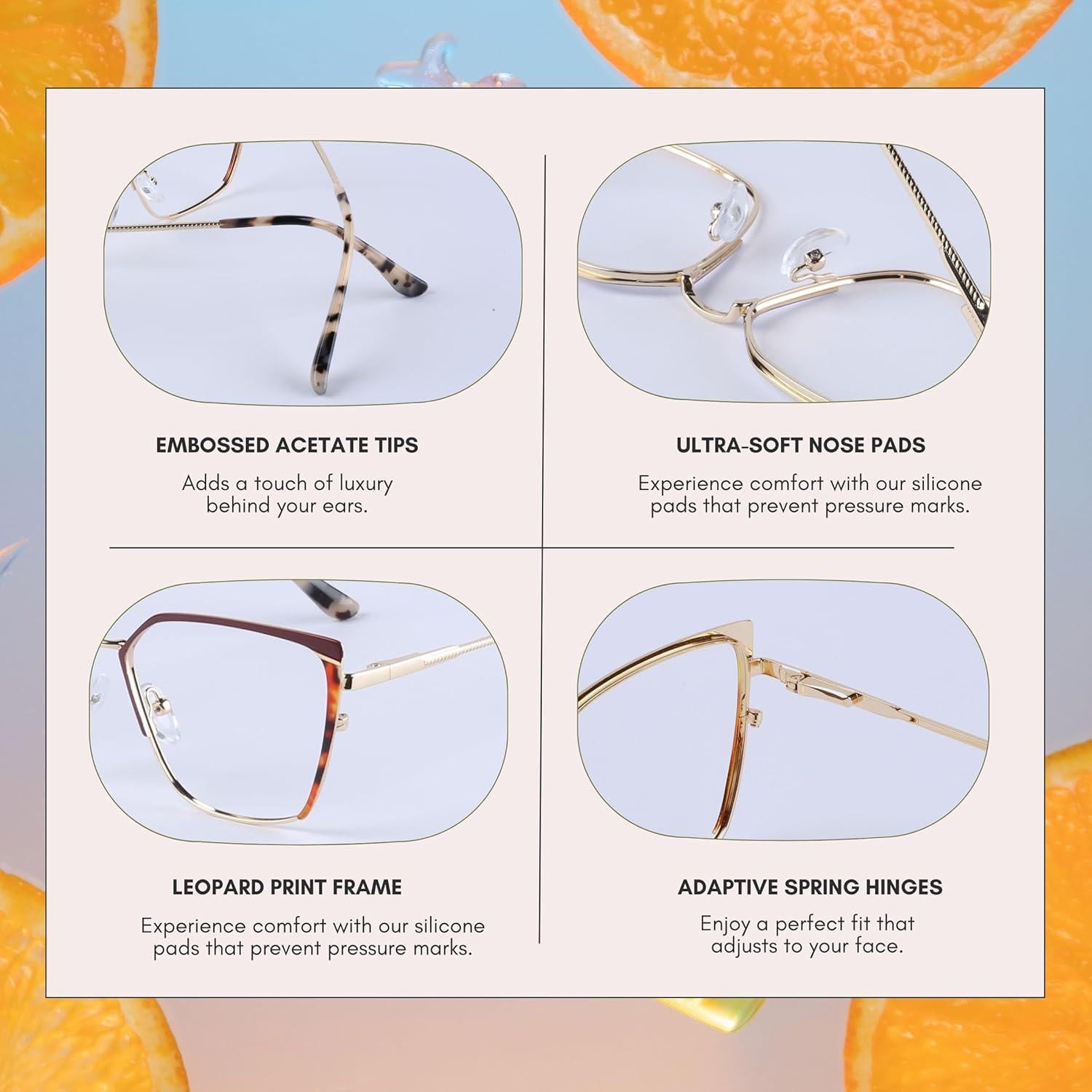 Gafas de Luz Azul DOERAYMI Unisex con Estilo Leopardo