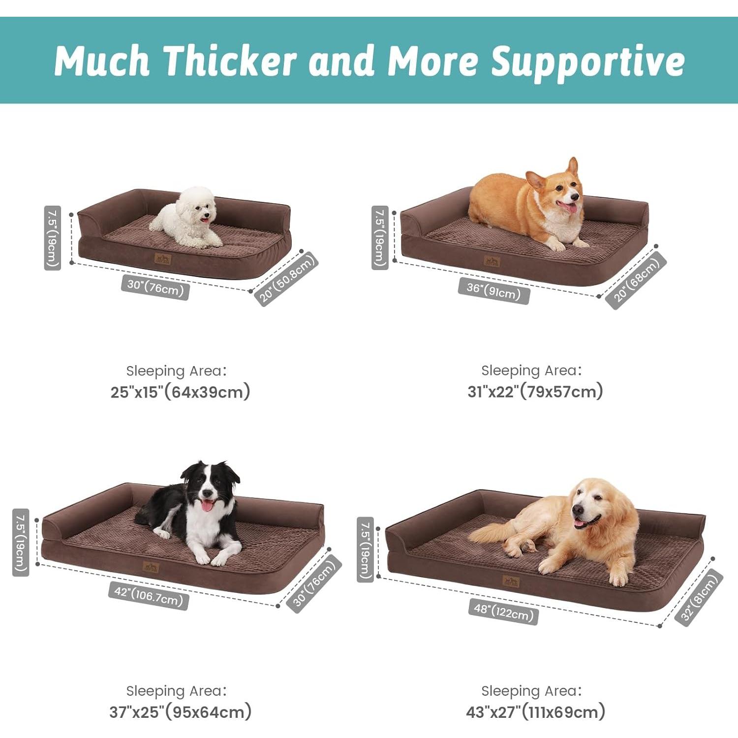 Cama ortopédica para perros COZY KISS 76x50 cm marrón