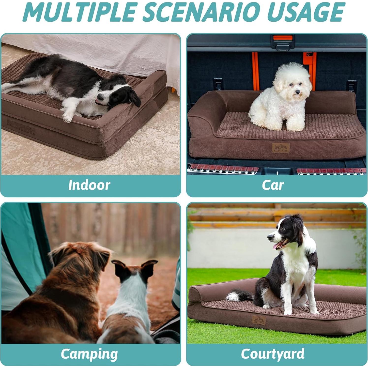 Cama ortopédica para perros COZY KISS 76x50 cm marrón