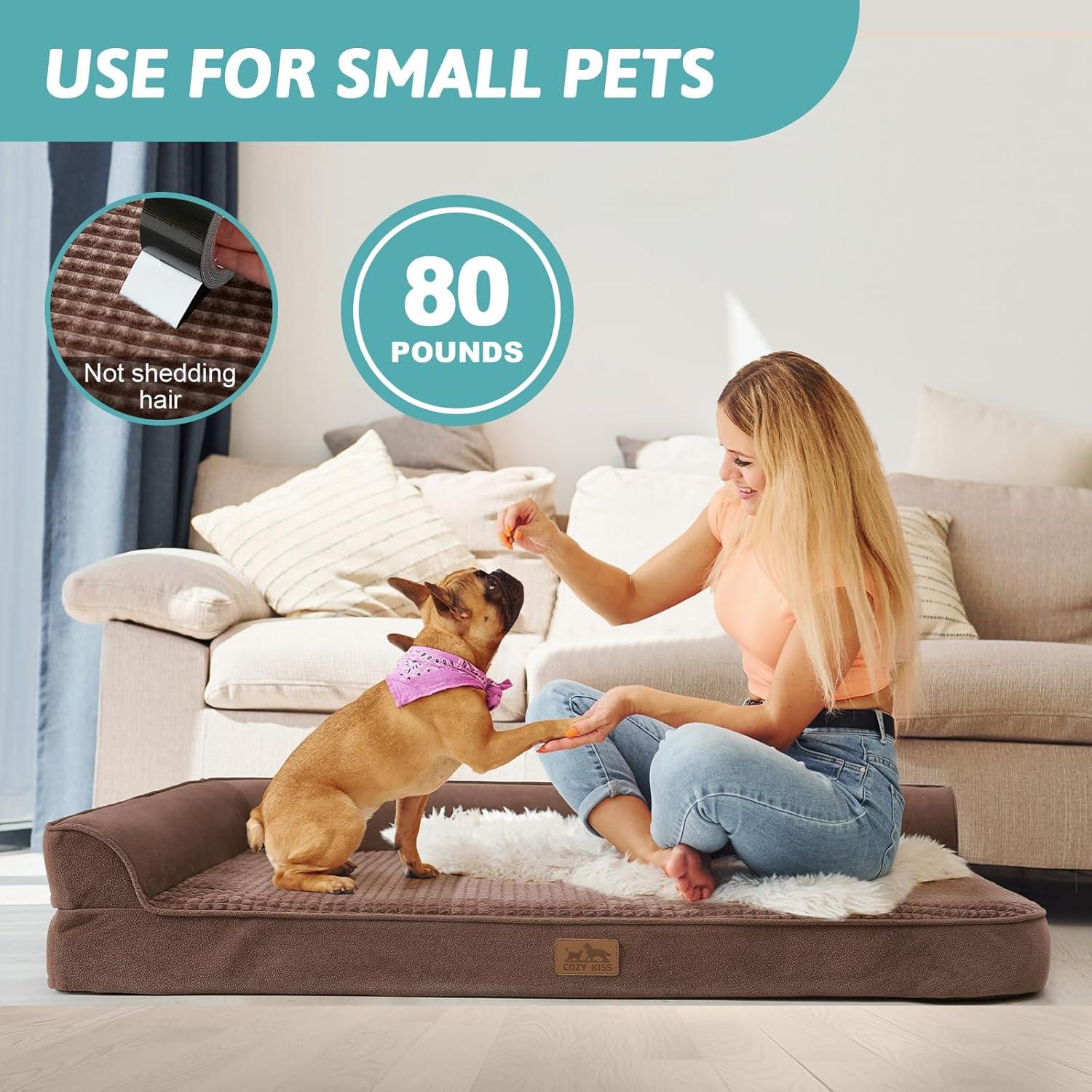 Cama ortopédica para perros COZY KISS 76x50 cm marrón