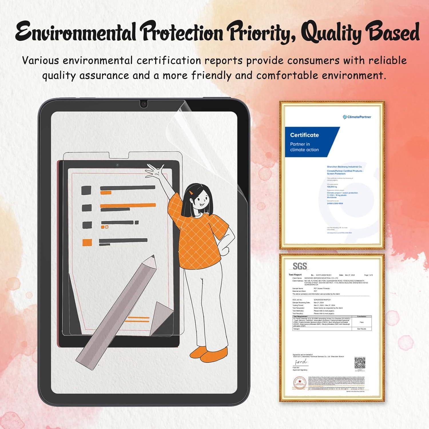 Protector de Pantalla KCT Paperfeel para iPad Mini 7 y 6