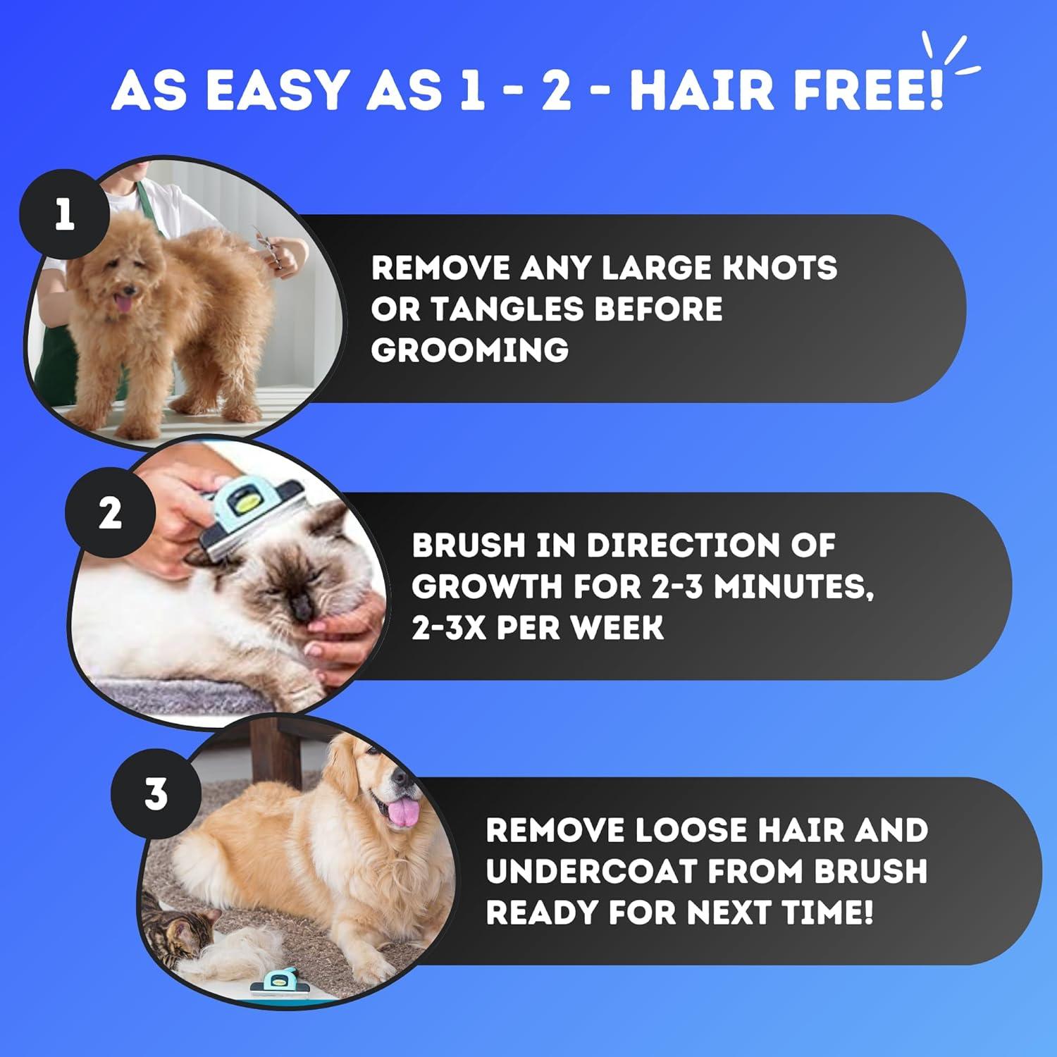 Cepillo Deshedding DakPets para Gatos y Perros - Acero Inoxidable