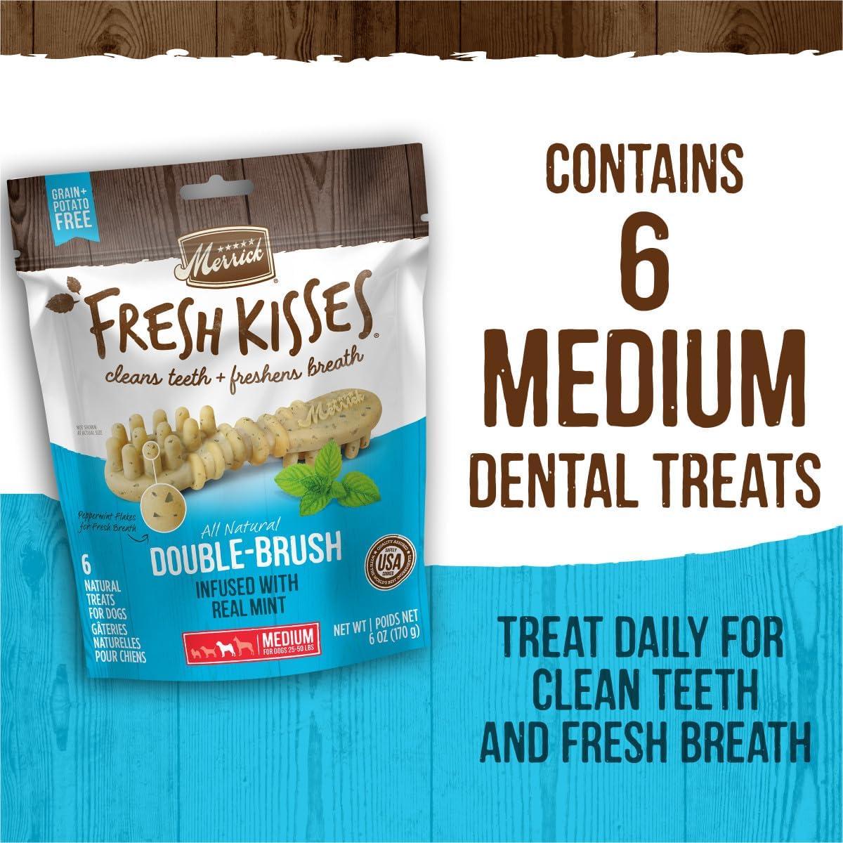 Golosinas Dentales Naturales Merrick Fresh Kisses 6 Unidades