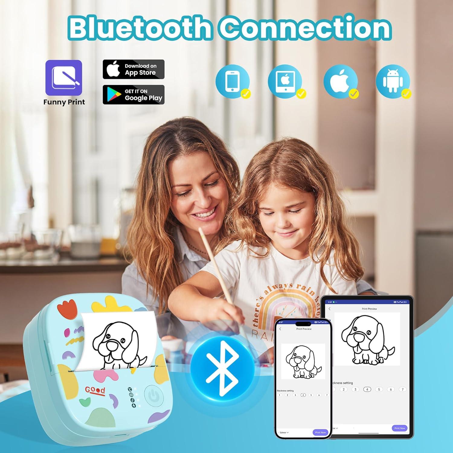 Mini Impresora de Etiquetas XenGro AHM2-B Bluetooth - Azul