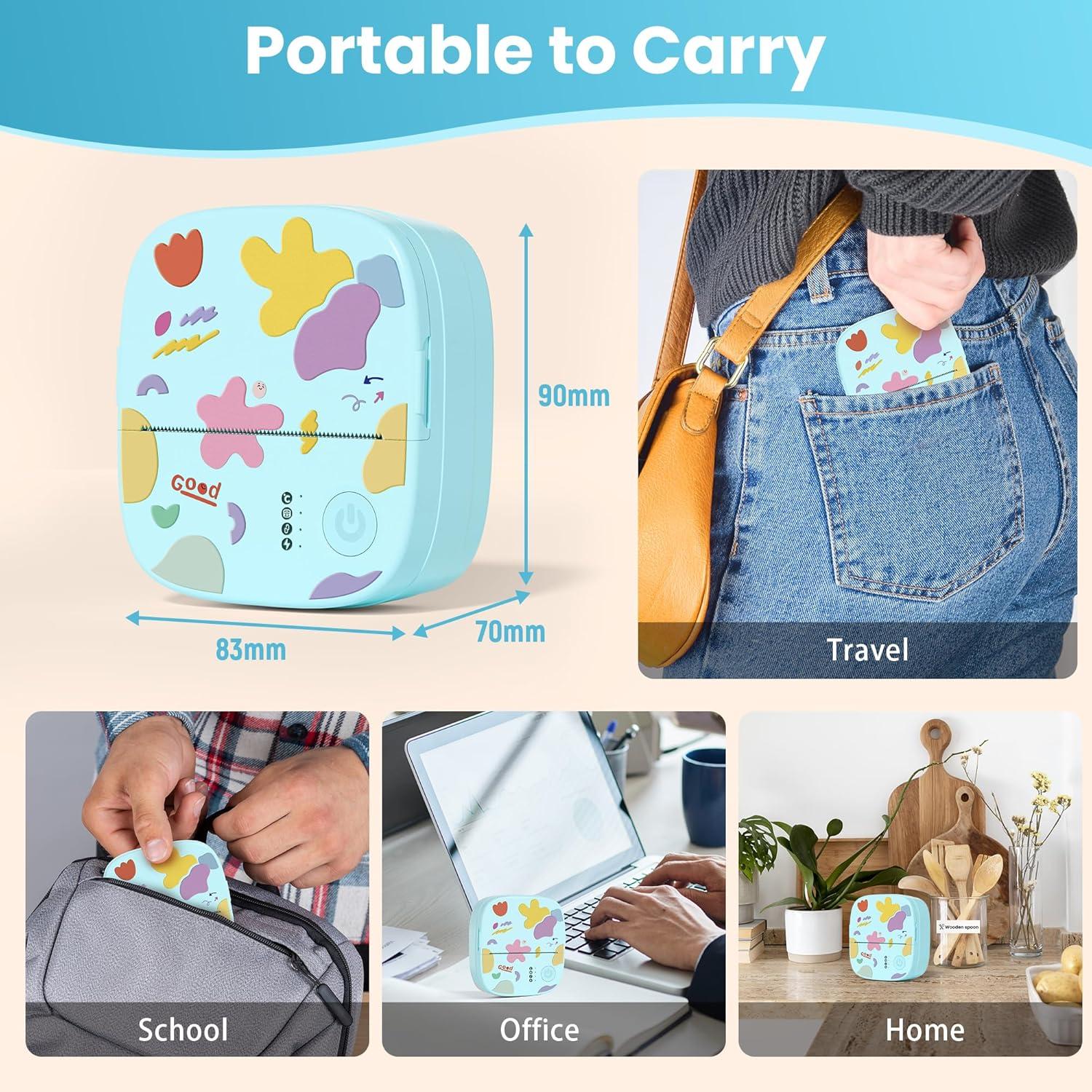 Mini Impresora de Etiquetas XenGro AHM2-B Bluetooth - Azul