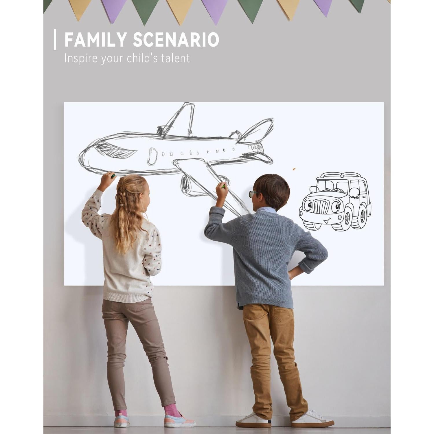 Pizarra Blanca Magnética Autoadhesiva SAMNISOO 99x48cm