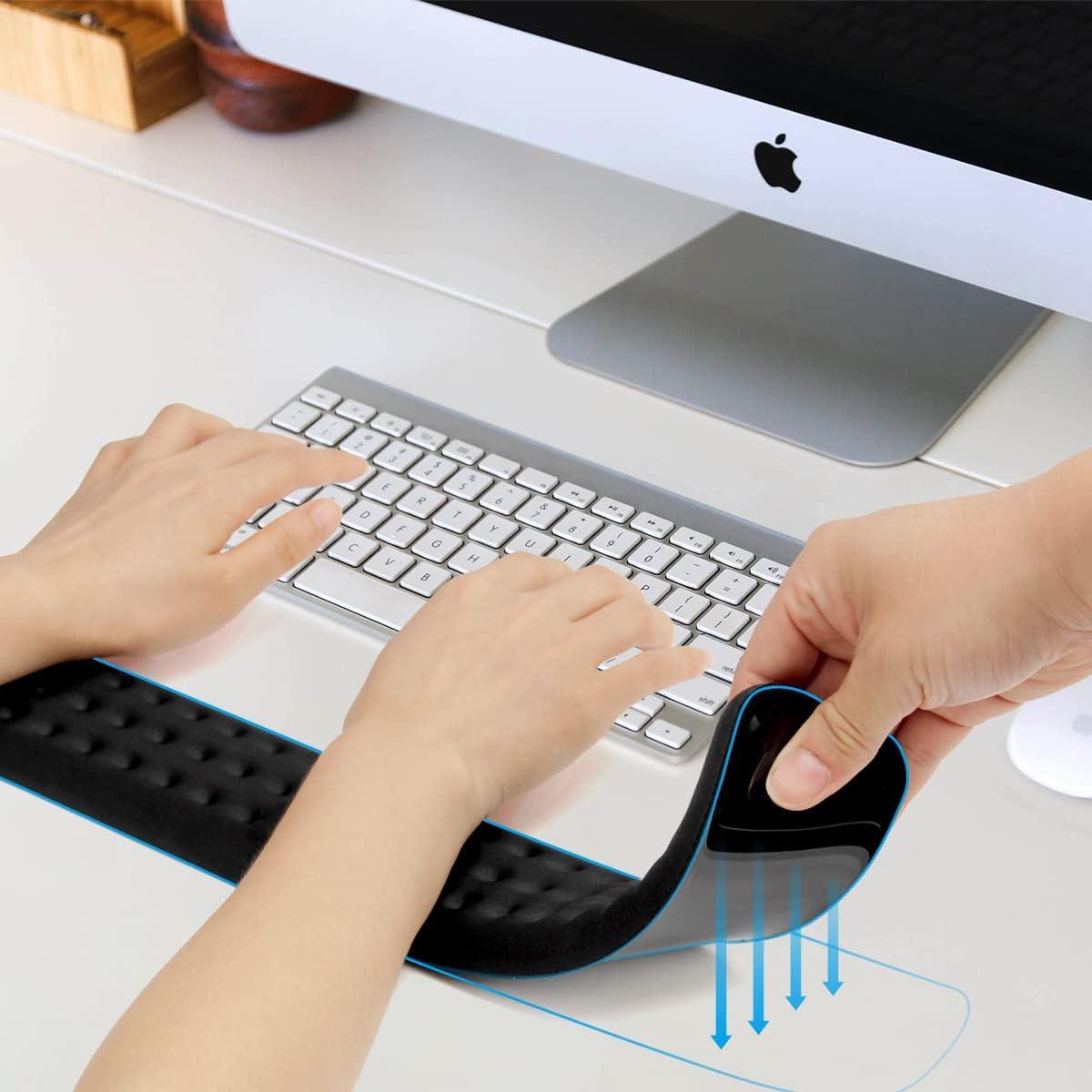 Soporte de Reposamuñecas ELZO Ergonómico para Teclado y Mouse