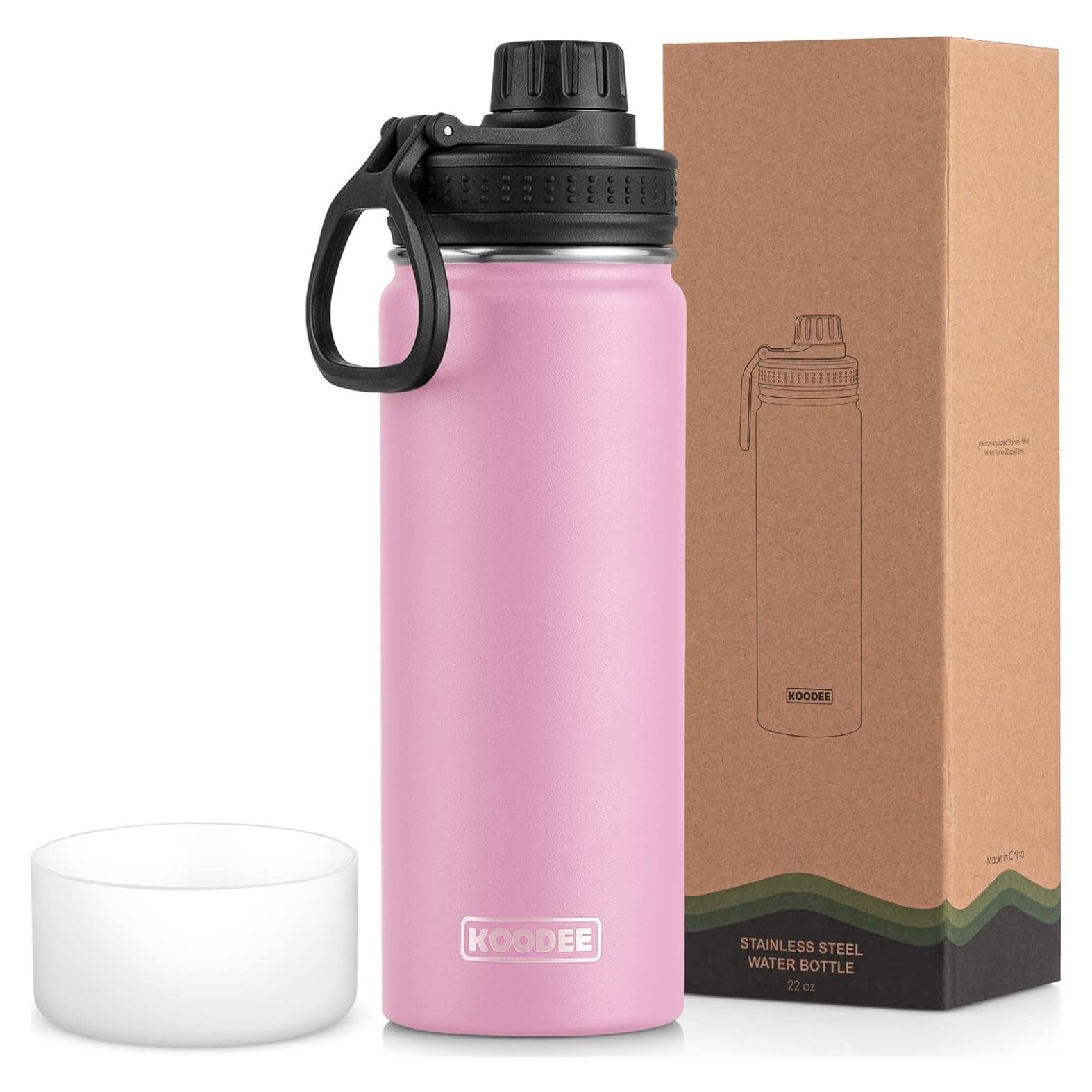 Botella de Agua Aislada Koodee 0.63L Acero Inoxidable Rosa