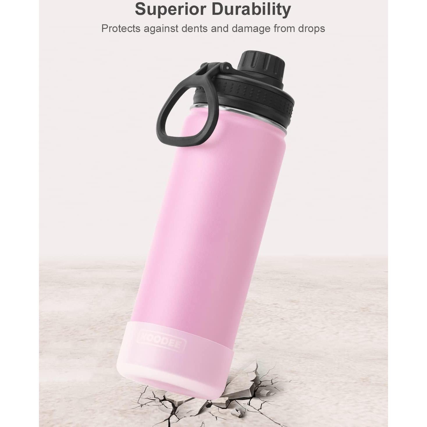 Botella de Agua Aislada Koodee 0.63L Acero Inoxidable Rosa