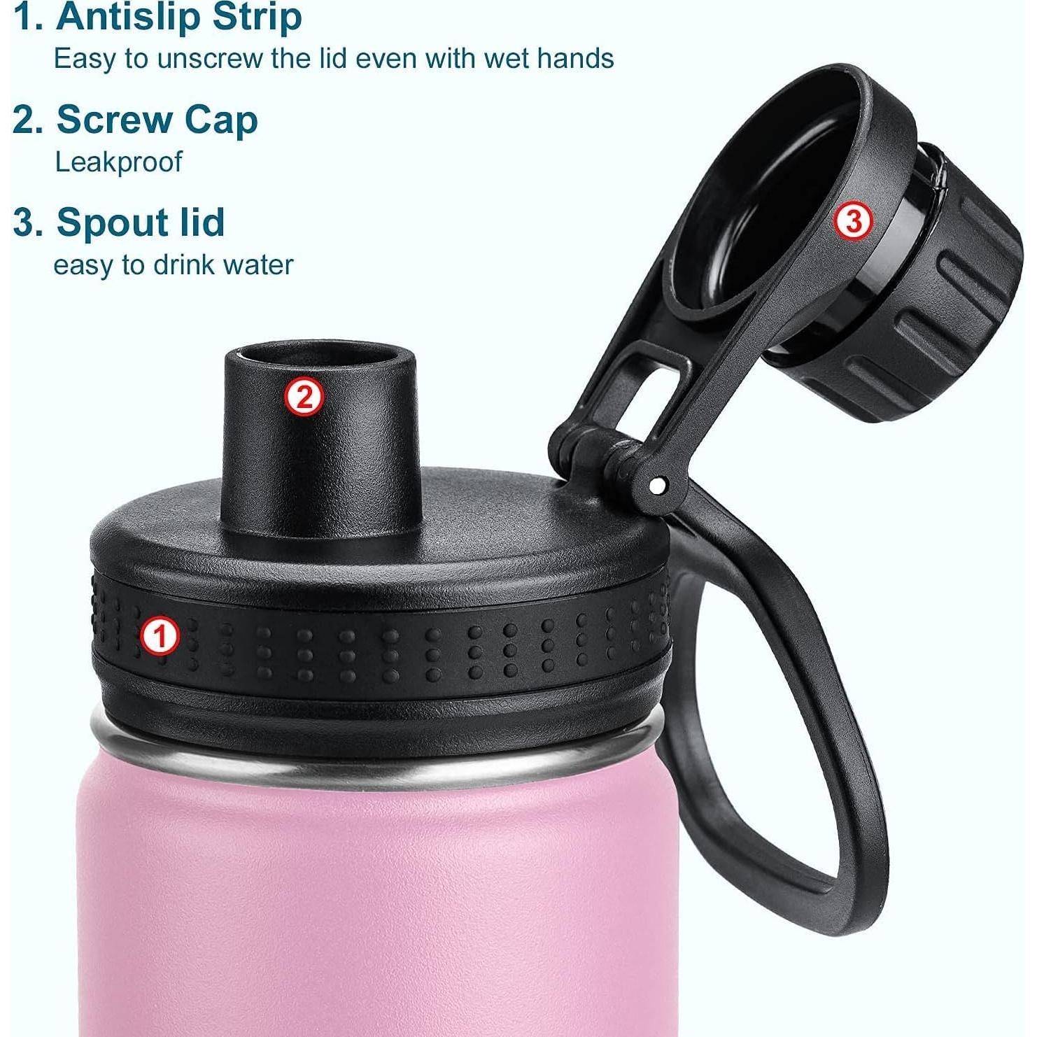 Botella de Agua Aislada Koodee 0.63L Acero Inoxidable Rosa