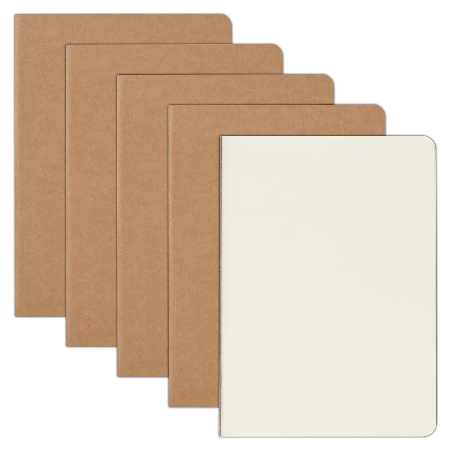 Paquete de 5 Cuadernos Kraft A5 ZCZN 60 Páginas Beige