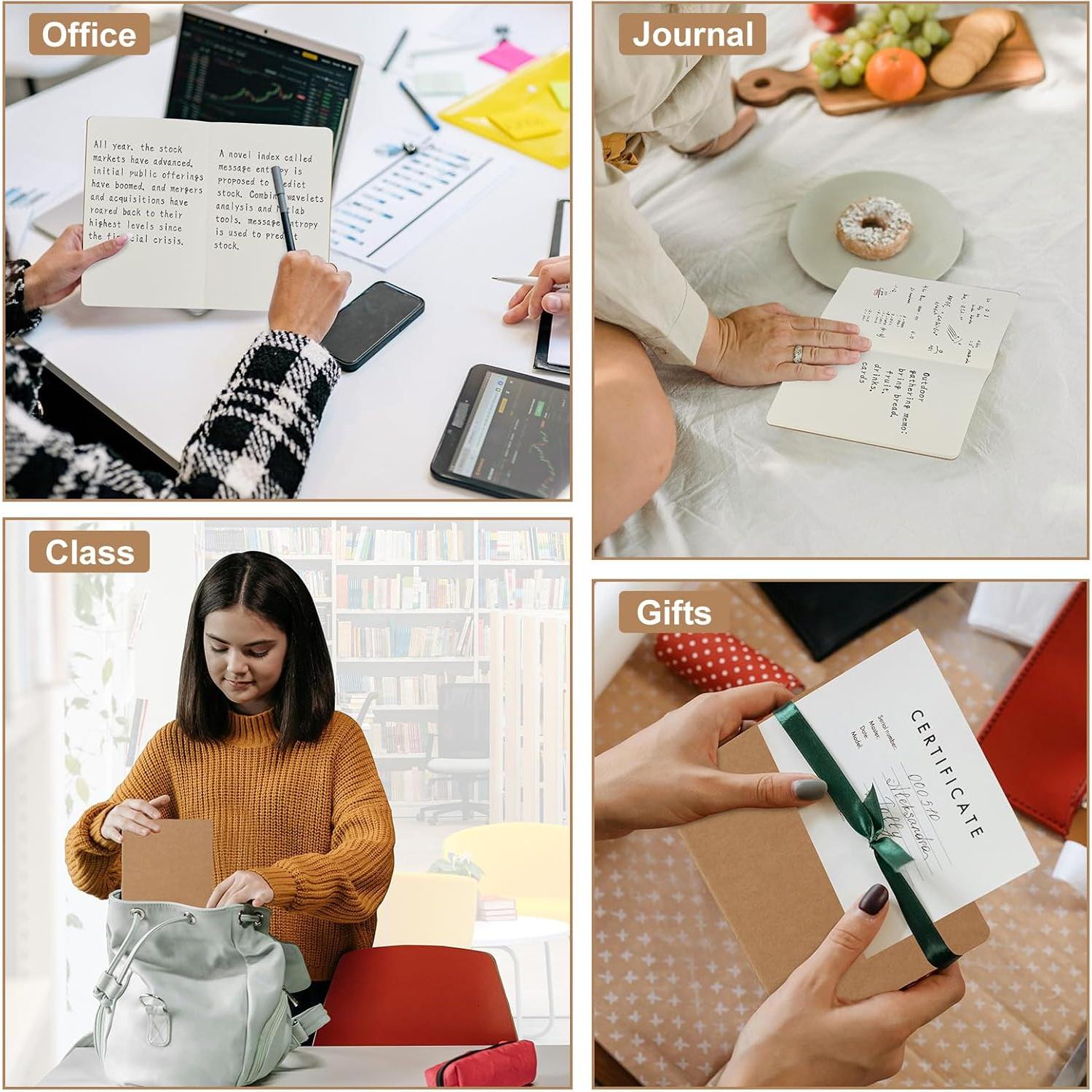 Paquete de 5 Cuadernos Kraft A5 ZCZN 60 Páginas Beige