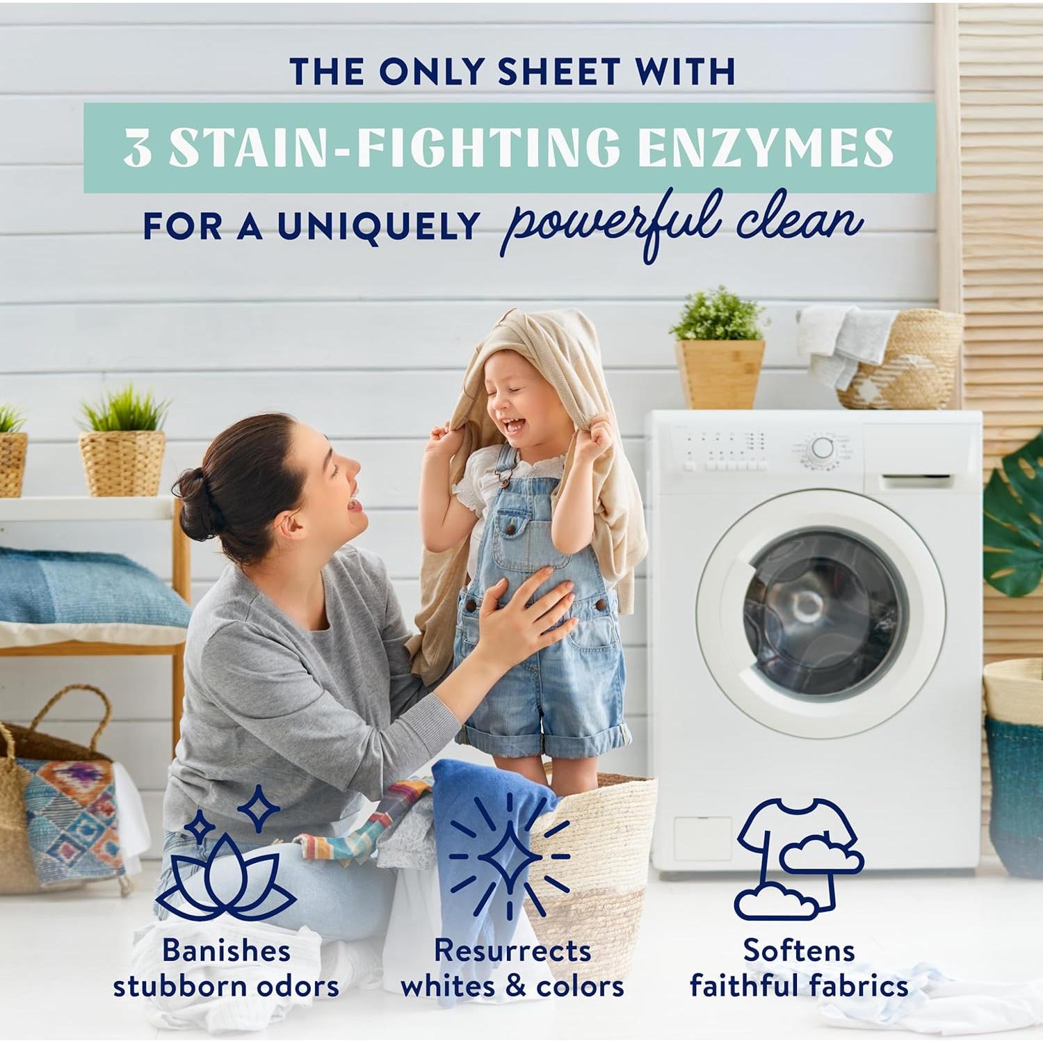 Hojas de detergente Cleancult 60 cargas - Sin fragancia - 3 enzimas