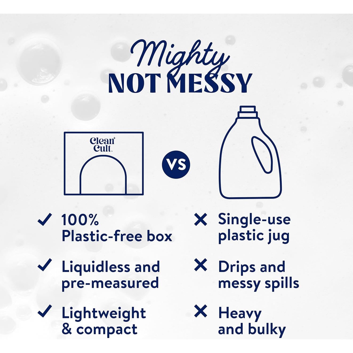 Hojas de detergente Cleancult 60 cargas - Sin fragancia - 3 enzimas