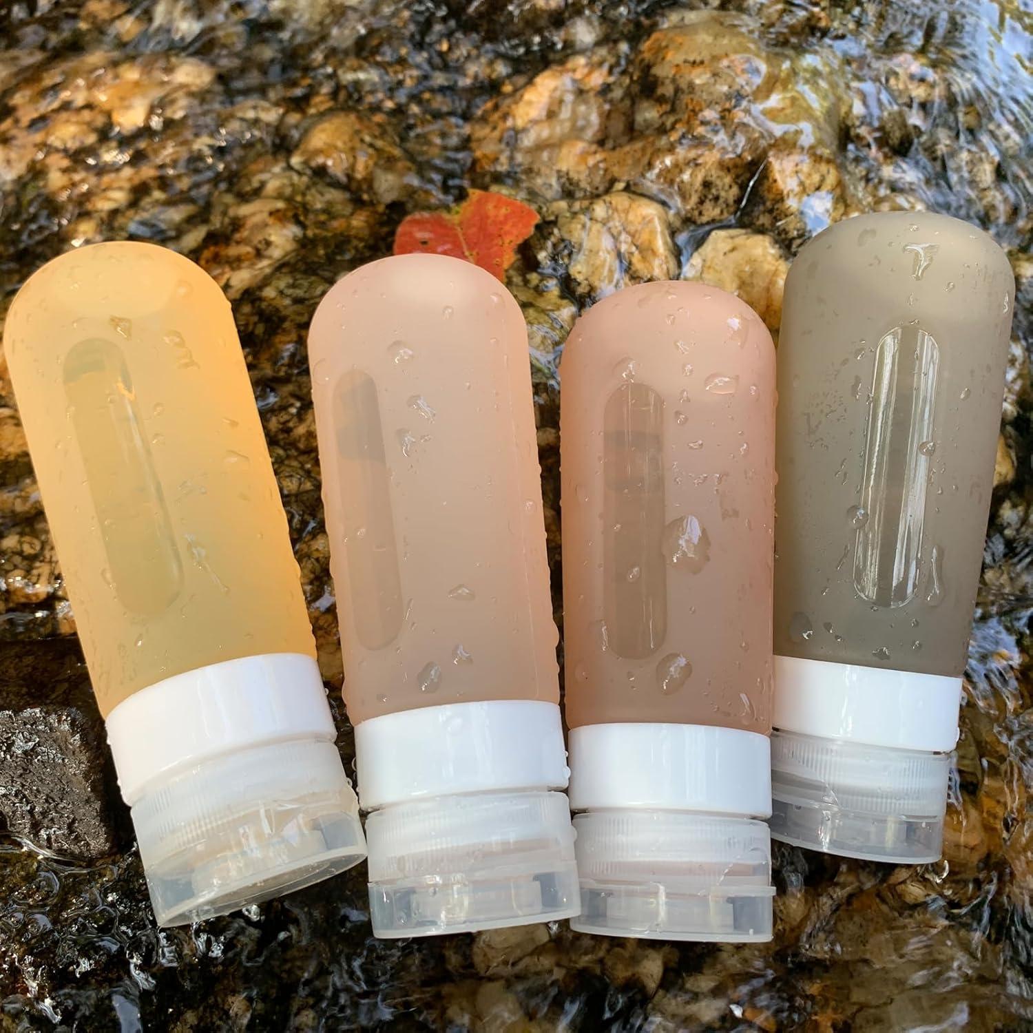 Botellas de Viaje CAMPWOLF 3oz Silicona A Prueba de Fugas