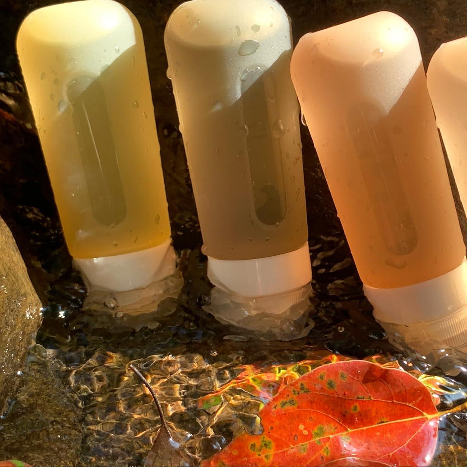 Botellas de Viaje CAMPWOLF 3oz Silicona A Prueba de Fugas