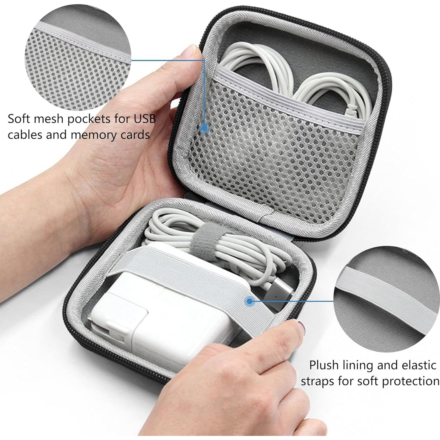 Funda de Cargador Linpr para Macbook - Bolsa Organizadora Negra M