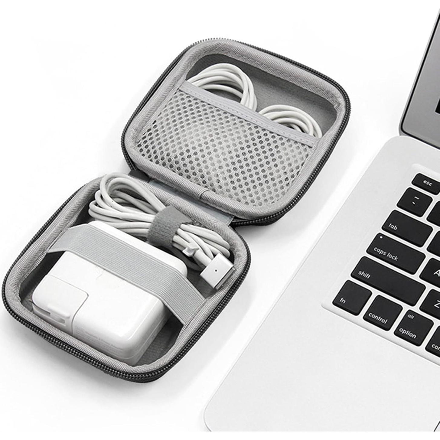 Funda de Cargador Linpr para Macbook - Bolsa Organizadora Negra M