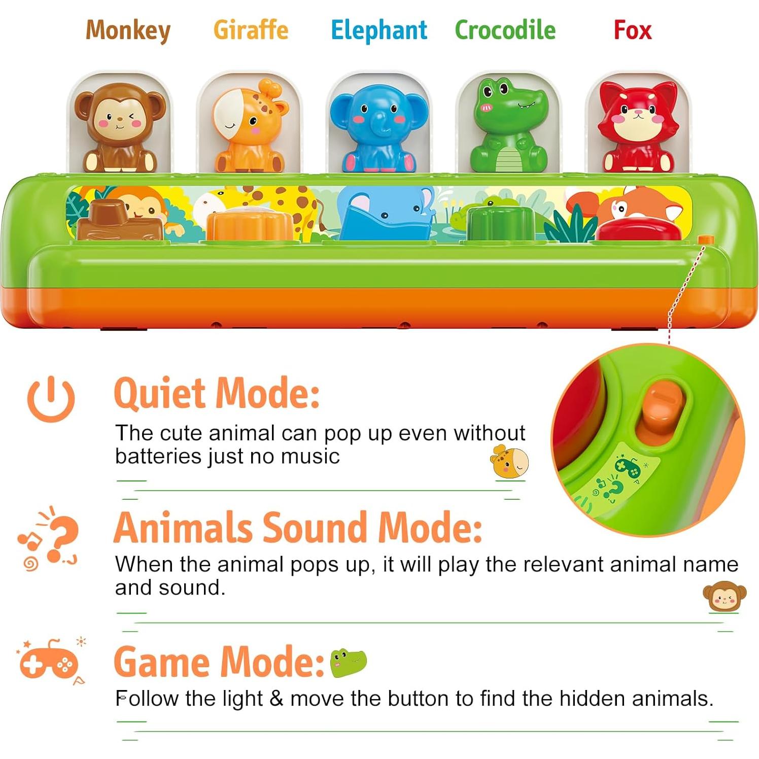 Juguete Pop Up Interactivo Duchong para Bebés 1-3 Años