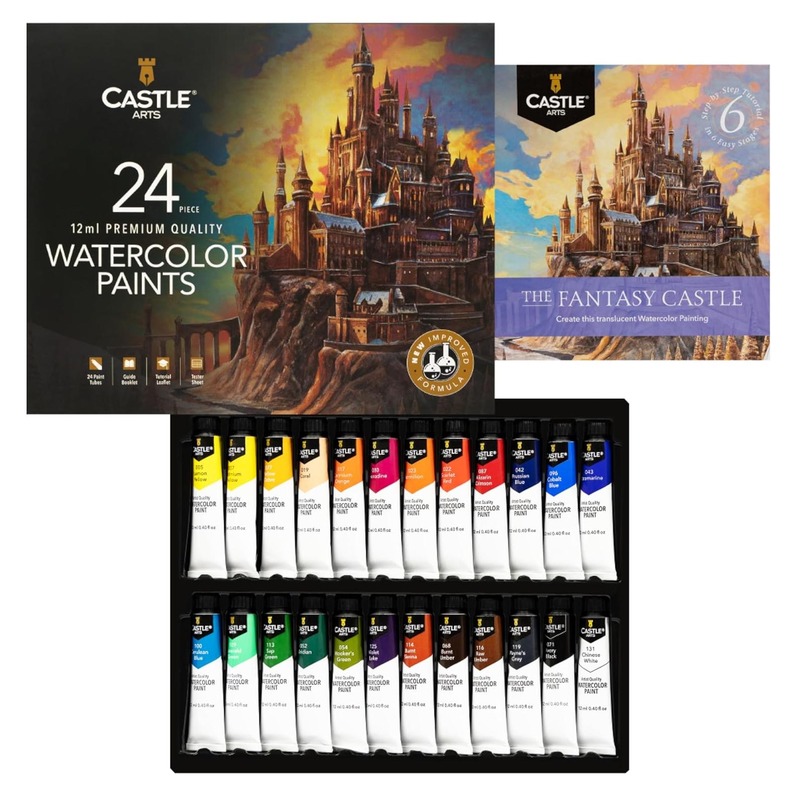 Set de Pintura Acuarela 24 Tubos 12ml Castle Art Supplies