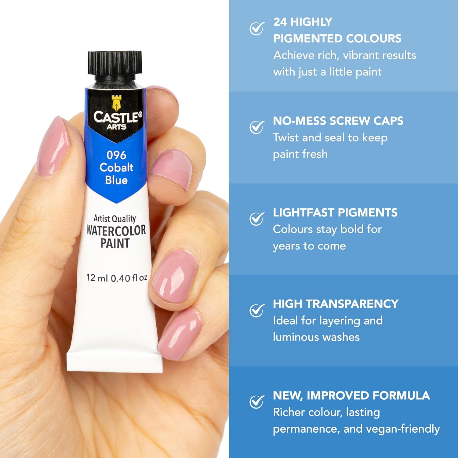 Set de Pintura Acuarela 24 Tubos 12ml Castle Art Supplies