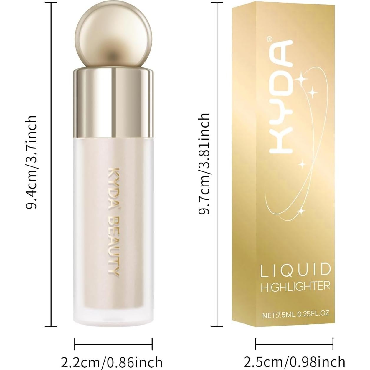 Iluminador Líquido KYDA 32g Champagne - Brillo Natural y Duradero