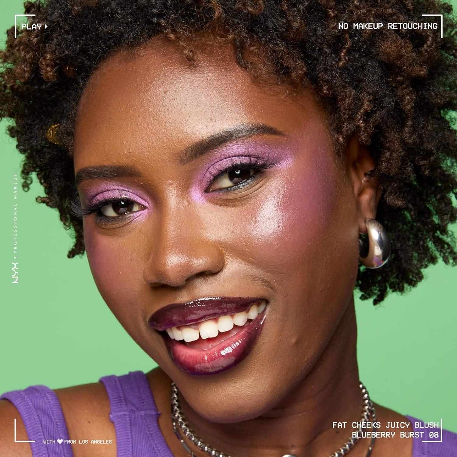 Rubor Líquido NYX Fat Cheeks 12HR - Arándano 7.62g