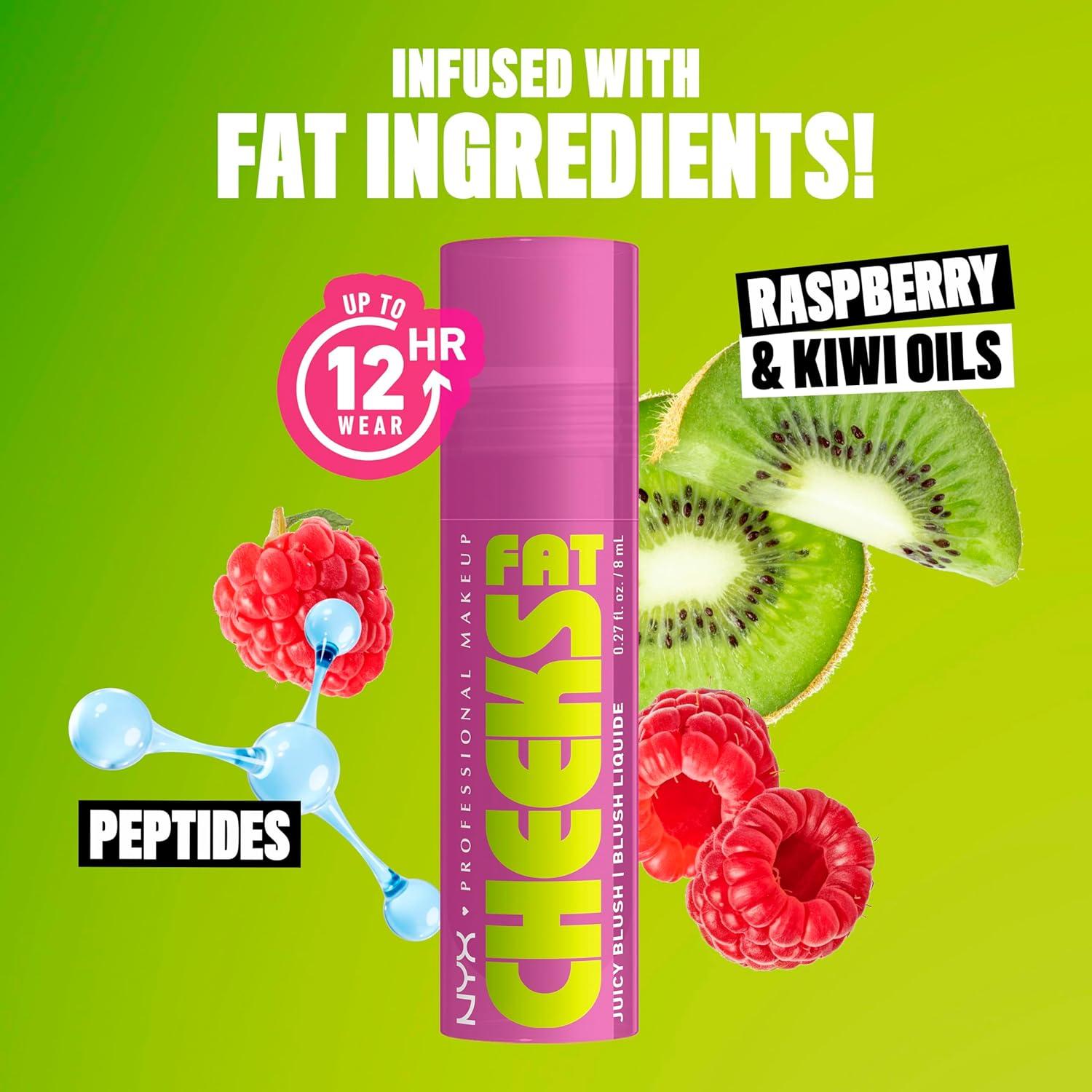 Rubor Líquido NYX Fat Cheeks 12HR - Arándano 7.62g