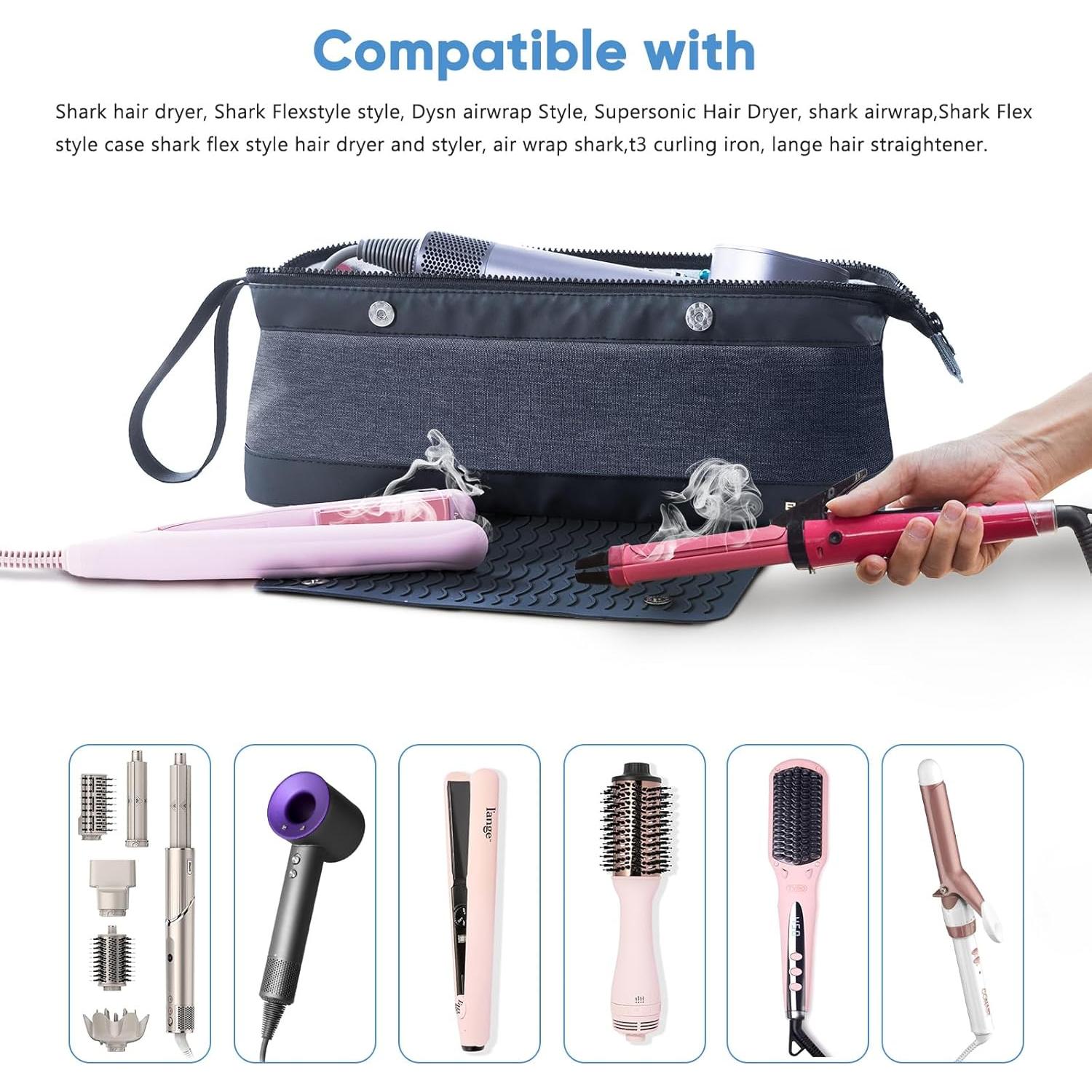 Bolsa de Viaje para Herramientas de Cabello ELCUPA 2EN1 con Alfombrilla