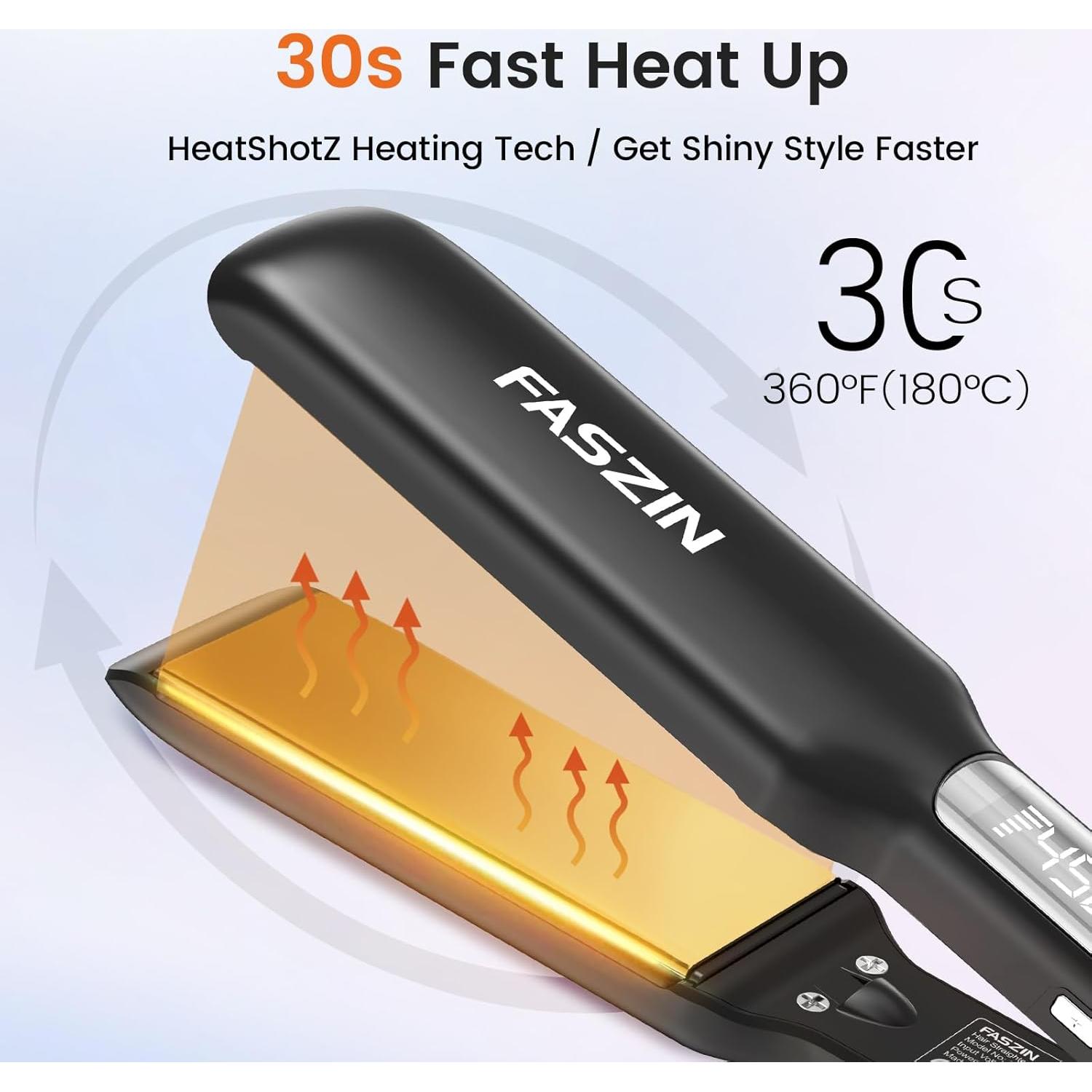 Plancha de Pelo Profesional Faszin FHS-M003 1.65" Titanio