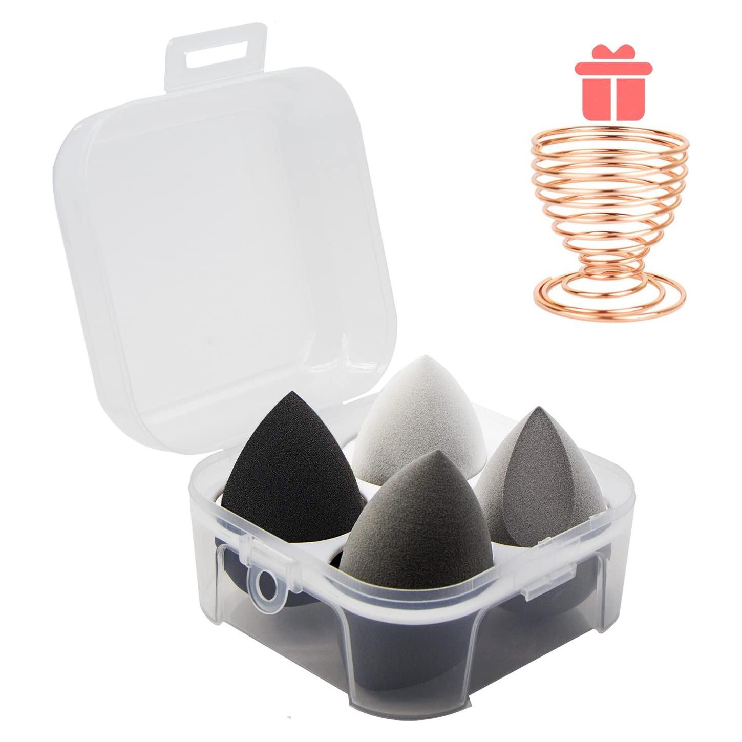 Juego de Esponjas de Maquillaje Leeshine 4Pcs + Soporte y Estuche
