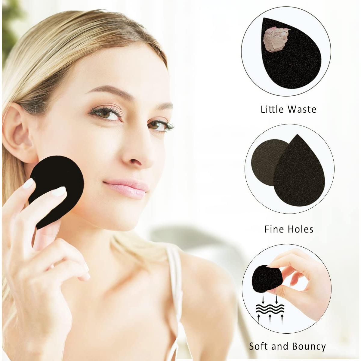 Juego de Esponjas de Maquillaje Leeshine 4Pcs + Soporte y Estuche