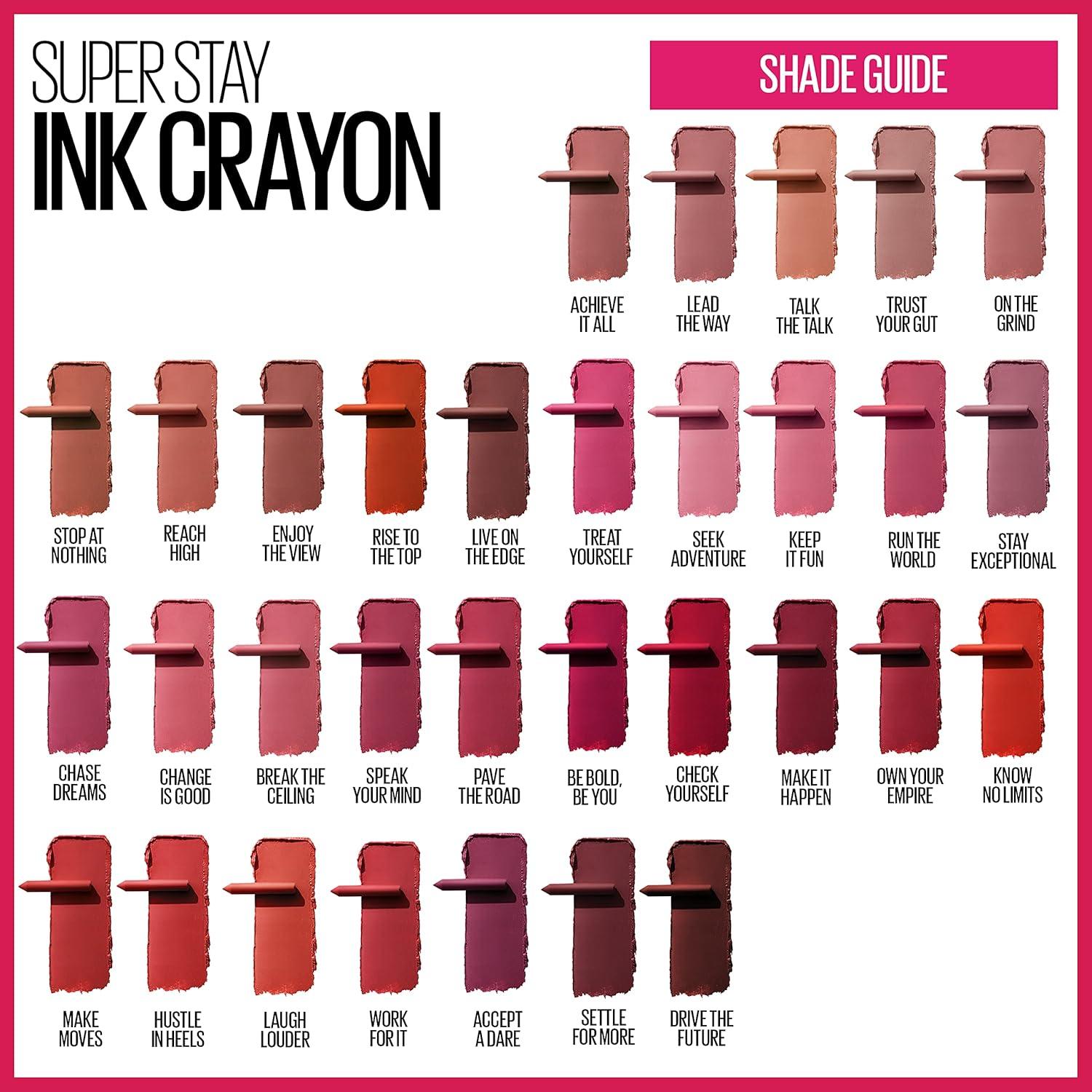 Labial Mate Crayon Maybelline SuperStay Ink 1.13g Sin Límites