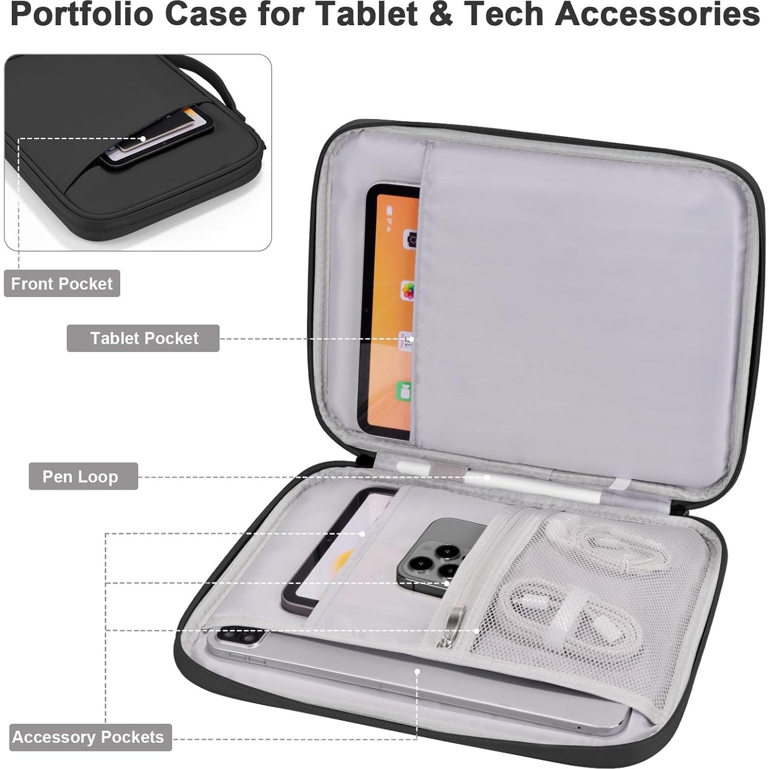 Funda Acolchada para iPad y Tabletas 9-11" Yundoor Negra