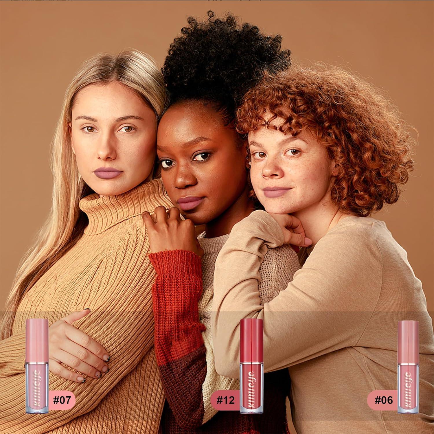 Juego de 12 Pintalabios Líquido Mate KIMIEYE - Larga Duración