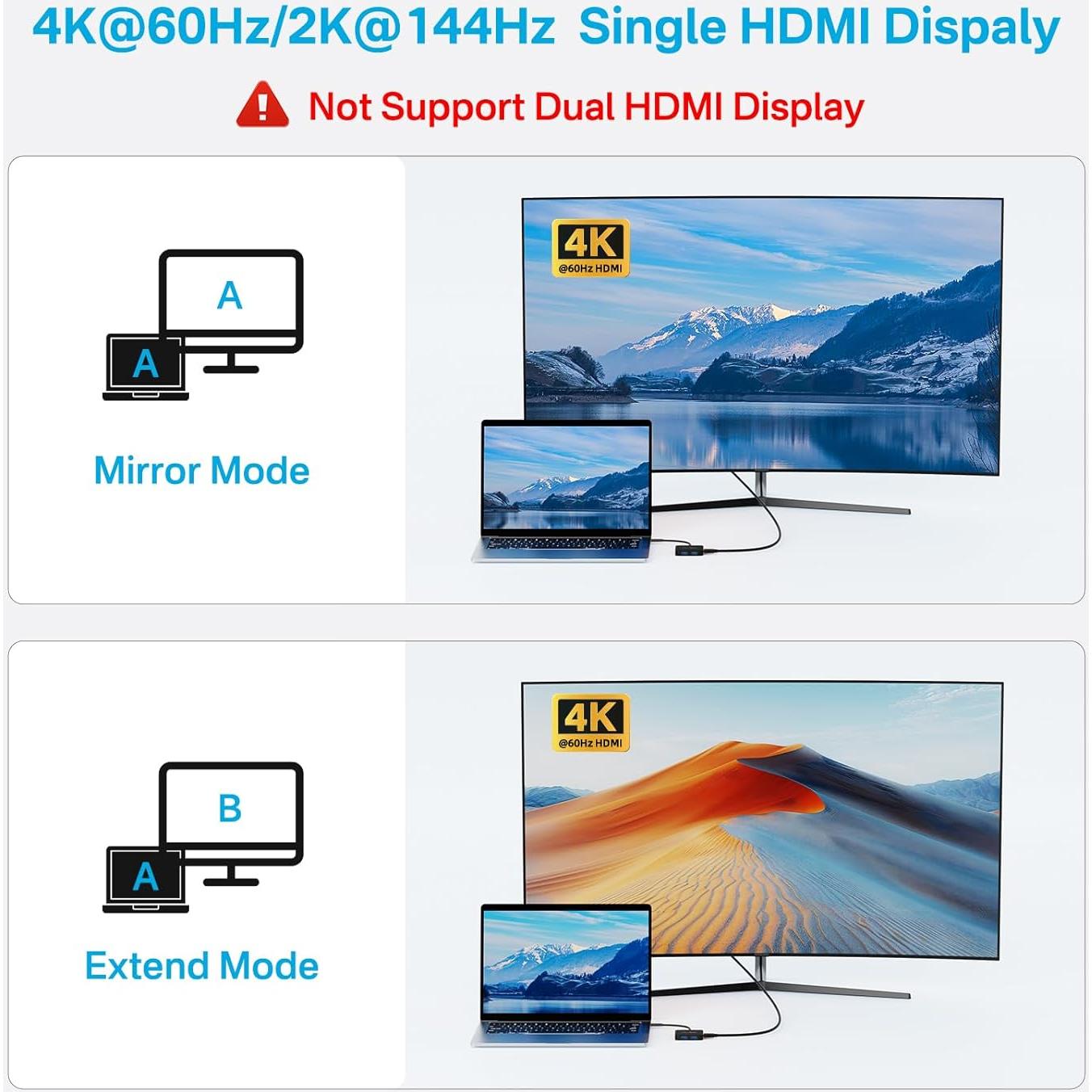 Hub USB C 10Gbps ACASIS con HDMI 4K 60Hz y Carga 100W