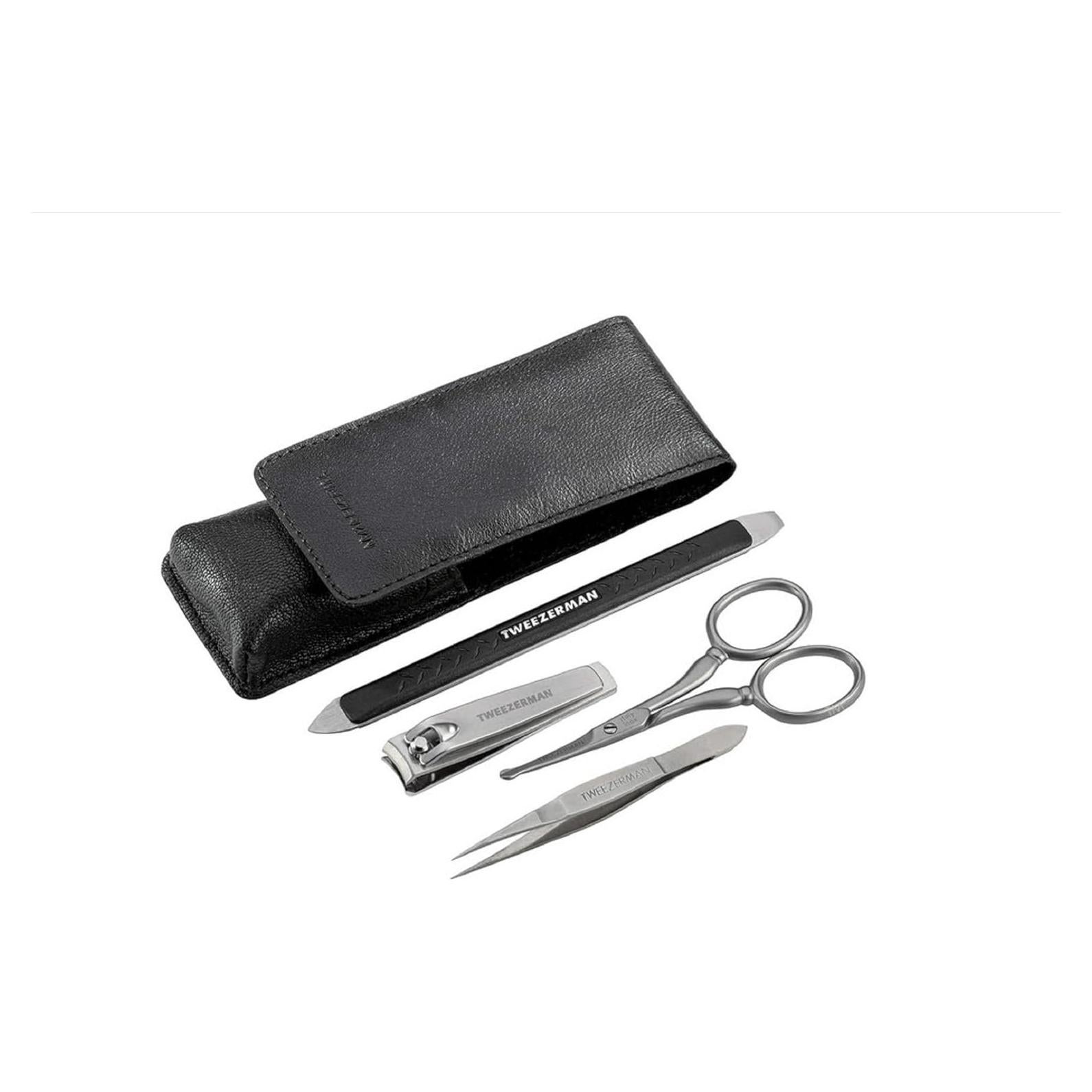Kit de Aseo Esencial Tweezerman - 4 Piezas, Acero Inoxidable