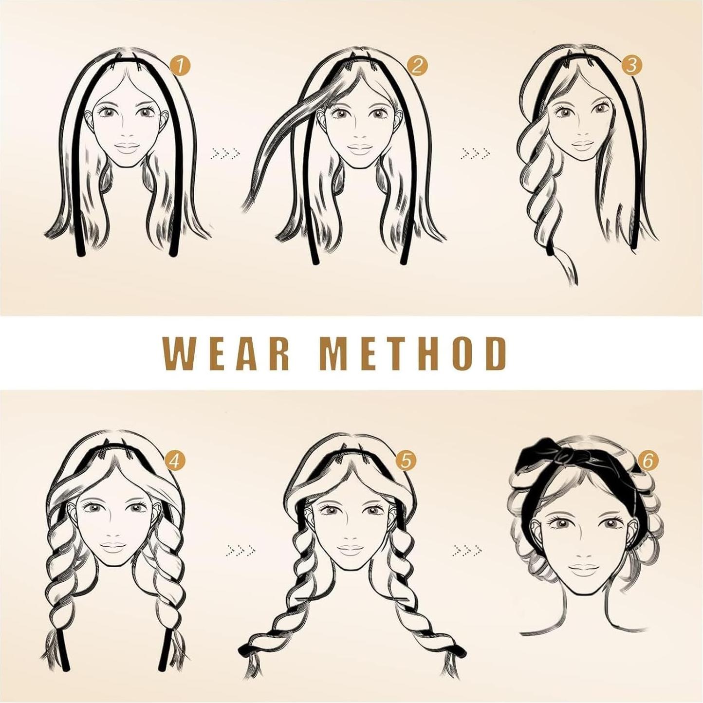 Juego Rizador de Cabello Sin Calor Fgail con Bonete de Seda Negro