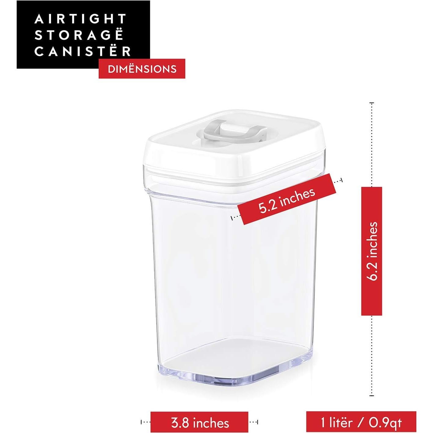 Contenedores de Almacenamiento Hermético Dwellza Kitchen 1L - Paquete de 6