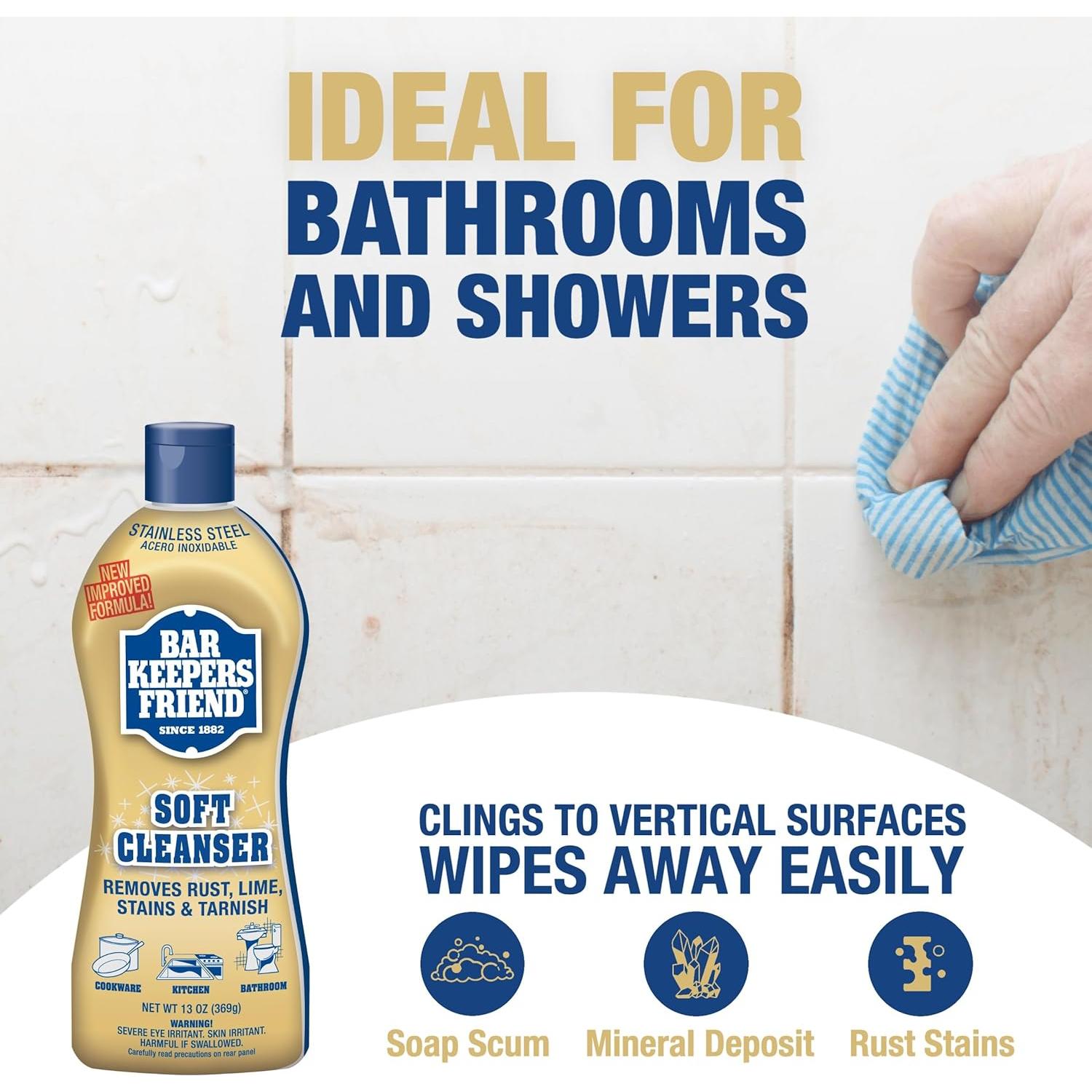 Limpiador Multiusos Bar Keepers Friend Suave 736g - Elimina Óxido y Manchas