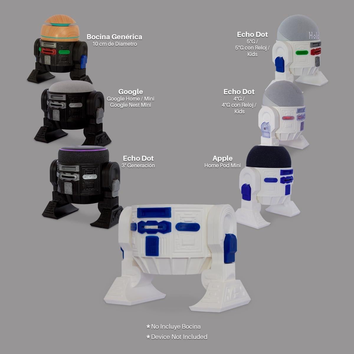 Soporte de Altavoz Android Rus-T1 para Alexa y Google Home - Gris