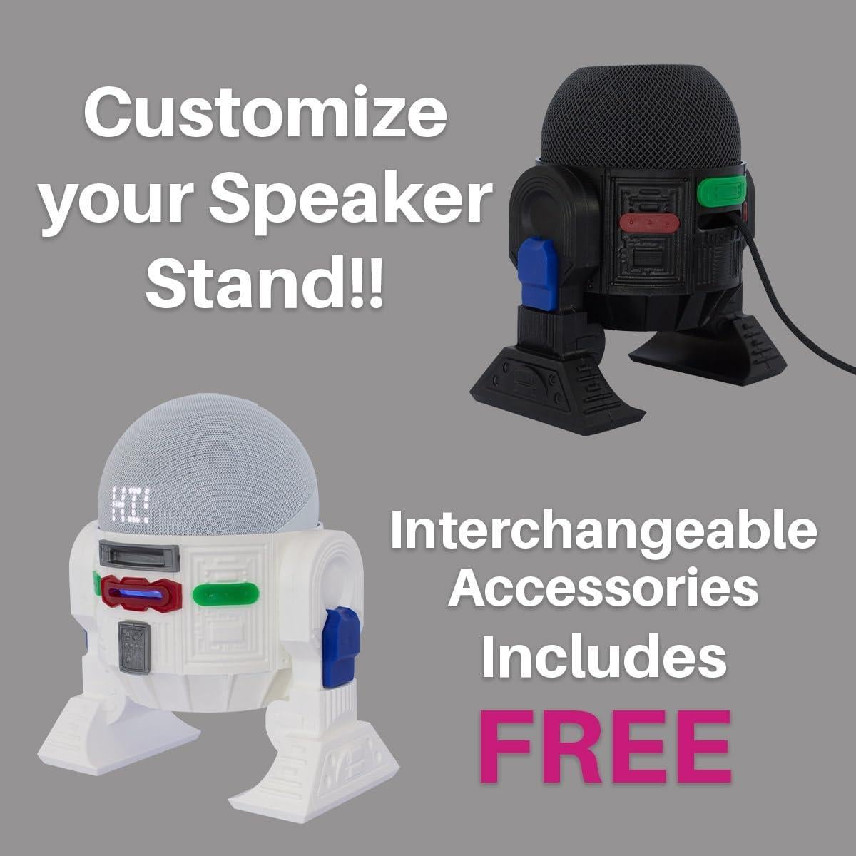 Soporte de Altavoz Android Rus-T1 para Alexa y Google Home - Gris