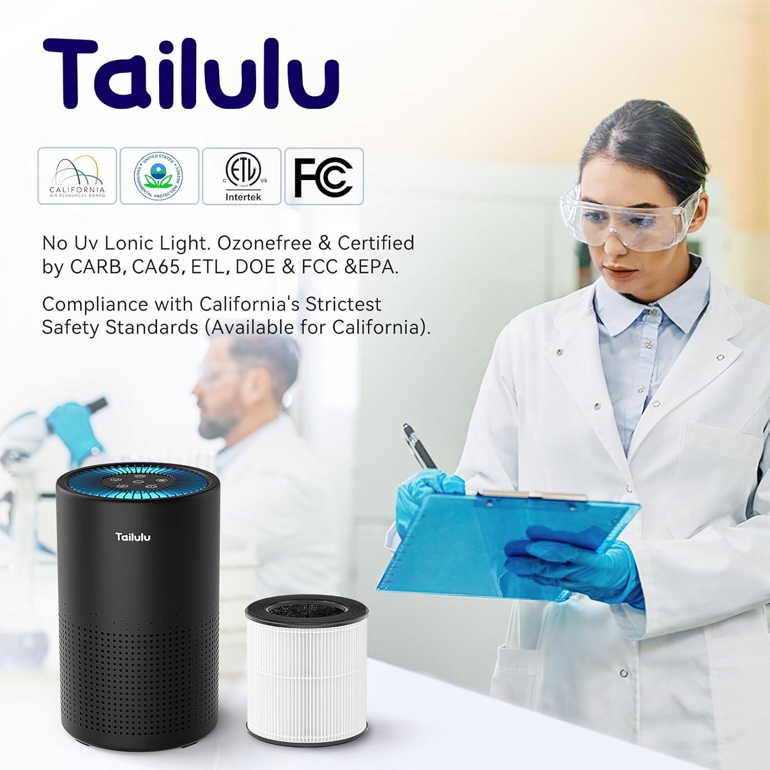 Purificador de Aire Tailulu AP052 HEPA H14 1200 ft² Silencioso